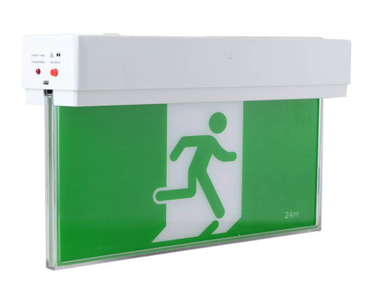 Slimline LED Exit Light Surface White- E1611