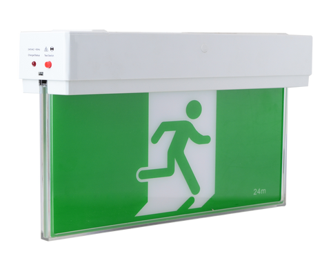Slimline LED Exit Light Surface White- E1611