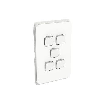 Clipsal Iconic 5 Gang Switch Grid & Skin - 3045VH-VW - ARCK Electrical Wholesale Supplies