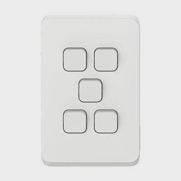 Clipsal Iconic 5 Gang Switch - 3045VA-VW - ARCK Electrical Wholesale Supplies