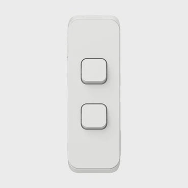 Clipsal Iconic 2 Gang Architrave Switch LED - 3042AL-VW - ARCK Electrical Wholesale Supplies