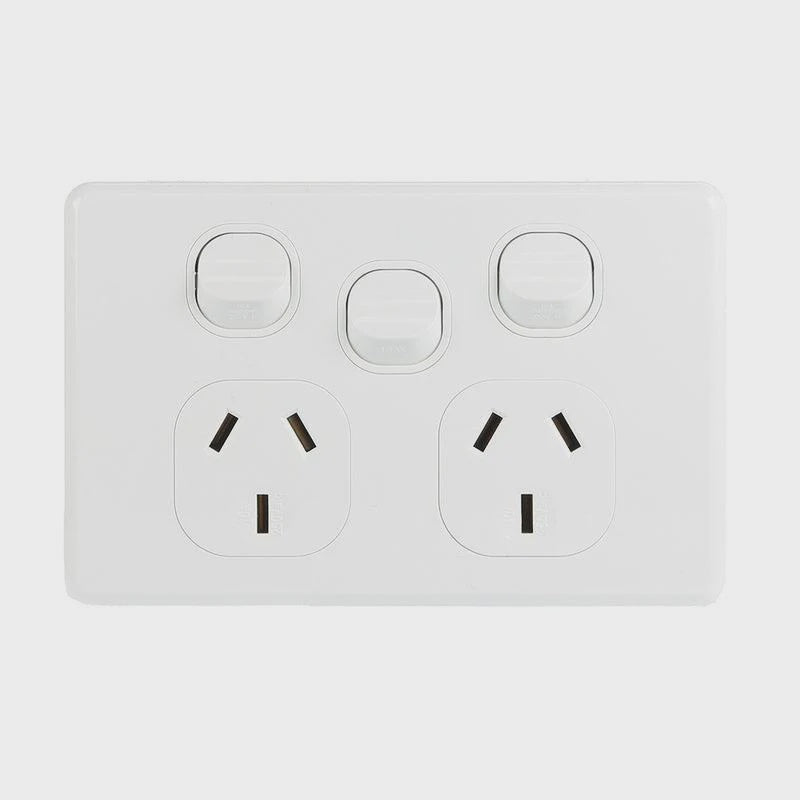 NLS Double Power Point 10 AMP With Extra Switch- 30502NLS