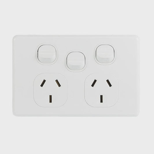 NLS Double Power Point 10 AMP With Extra Switch- 30502NLS - ARCK Electrical Wholesale Supplies