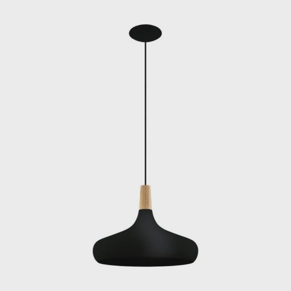 Sabinar 1 Light Pendant Large Black Steel - 203193N - ARCK Electrical Wholesale Supplies