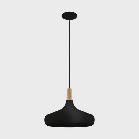 Sabinar 1 Light Pendant Large Black Steel - 203193N - ARCK Electrical Wholesale Supplies