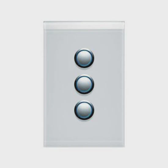 CLIPSAL SATURN 3 GANG PUSHBUTTON LED SWITCH - PURE WHITE - 4063PBLPW - ARCK Electrical Wholesale Supplies