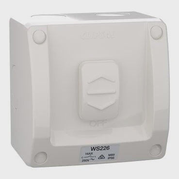 Clipsal Single Weatherproof Switch IP66 - WS226-RG - ARCK Electrical Wholesale Supplies