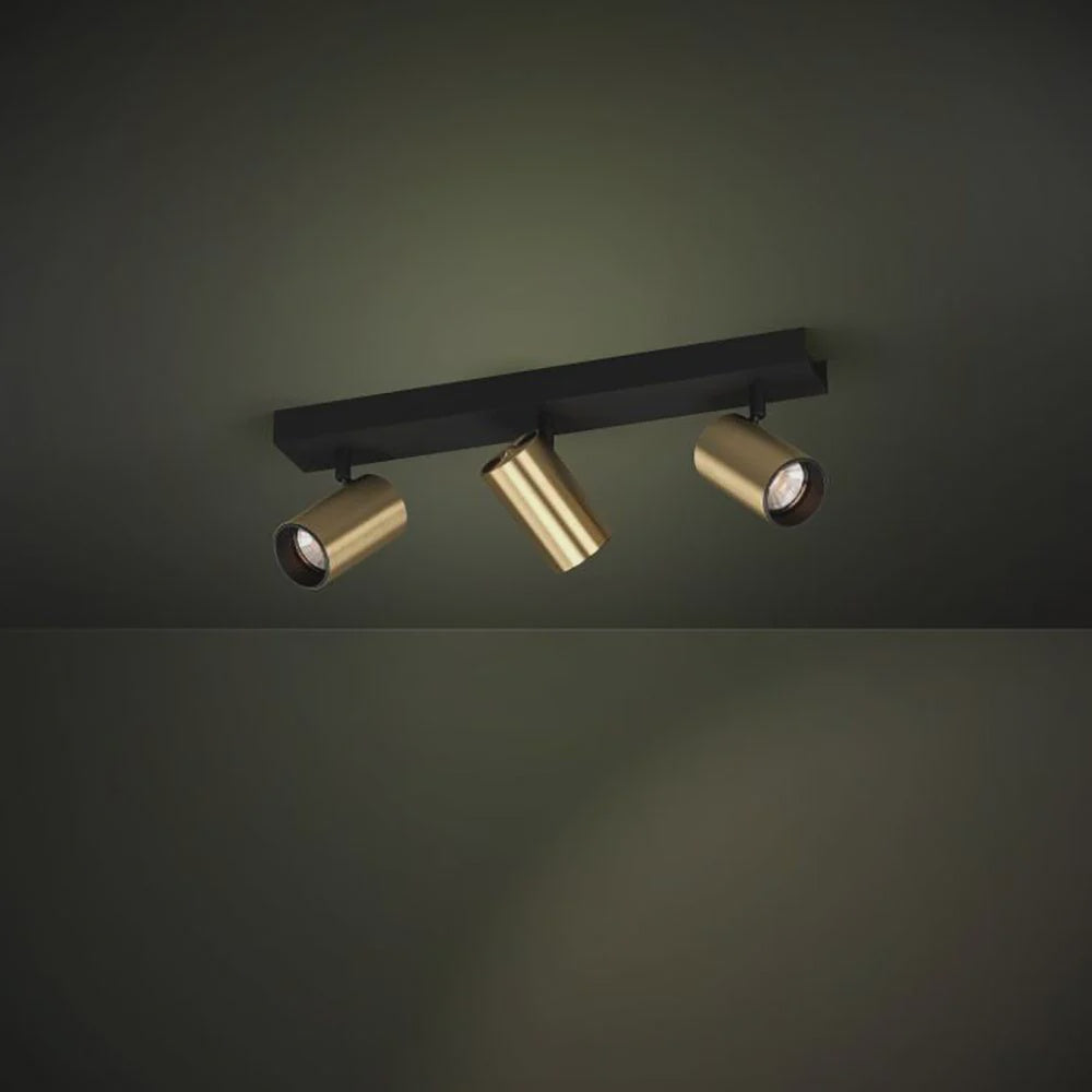 Cumaribo Spot 3 lights Black / Brass Steel - 390084N - ARCK Electrical Wholesale Supplies