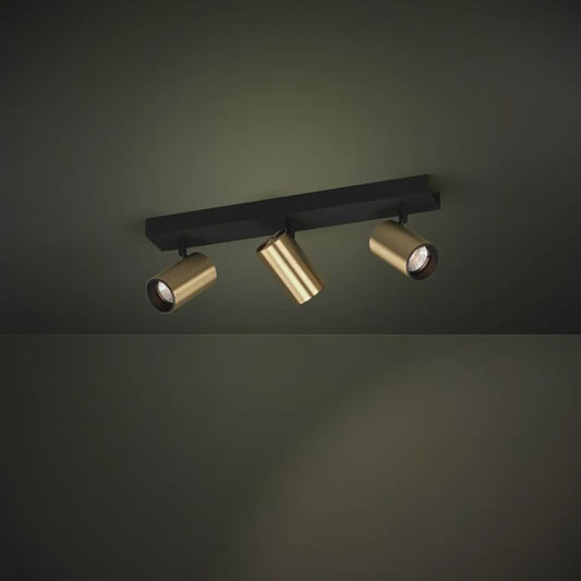 Cumaribo Spot 3 lights Black / Brass Steel - 390084N - ARCK Electrical Wholesale Supplies