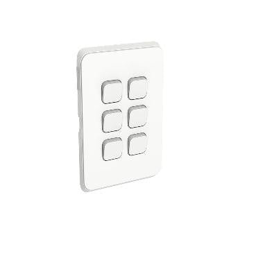 Clipsal Iconic 6 Gang Switch Grid & Skin - 3046VH-VW - ARCK Electrical Wholesale Supplies