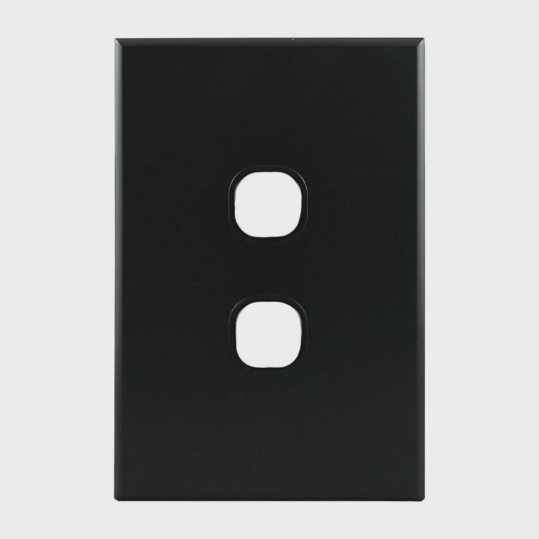 Grid Plate 2 Gang – MATTE BLACK PB2MB-L - ARCK Electrical Wholesale Supplies