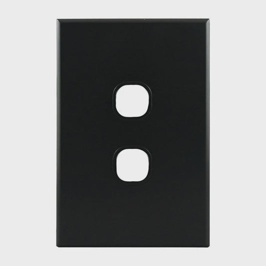 Grid Plate 2 Gang – MATTE BLACK PB2MB-L - ARCK Electrical Wholesale Supplies