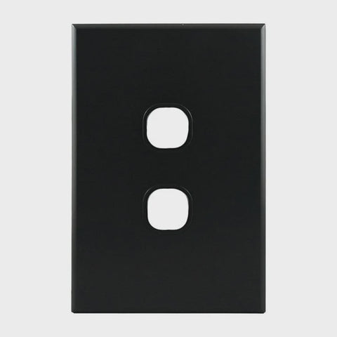 Grid Plate 2 Gang – MATTE BLACK PB2MB-L - ARCK Electrical Wholesale Supplies