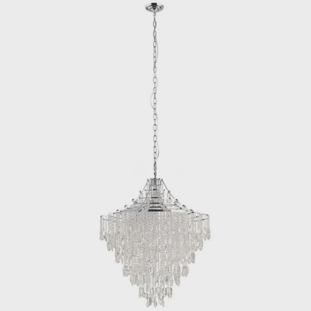 Beires Crystal Pendant 9 Lights Chrome Steel Brilliant Glass - 390263 - ARCK Electrical Wholesale Supplies