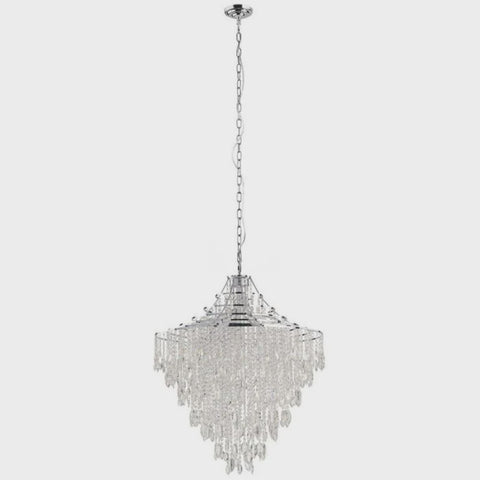 Beires Crystal Pendant 9 Lights Chrome Steel Brilliant Glass - 390263 - ARCK Electrical Wholesale Supplies