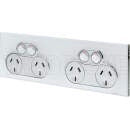 Clipsal 10 Amp SATURN Quad Internal Powerpoint Pure White - 4025H2-PW - ARCK Electrical Wholesale Supplies
