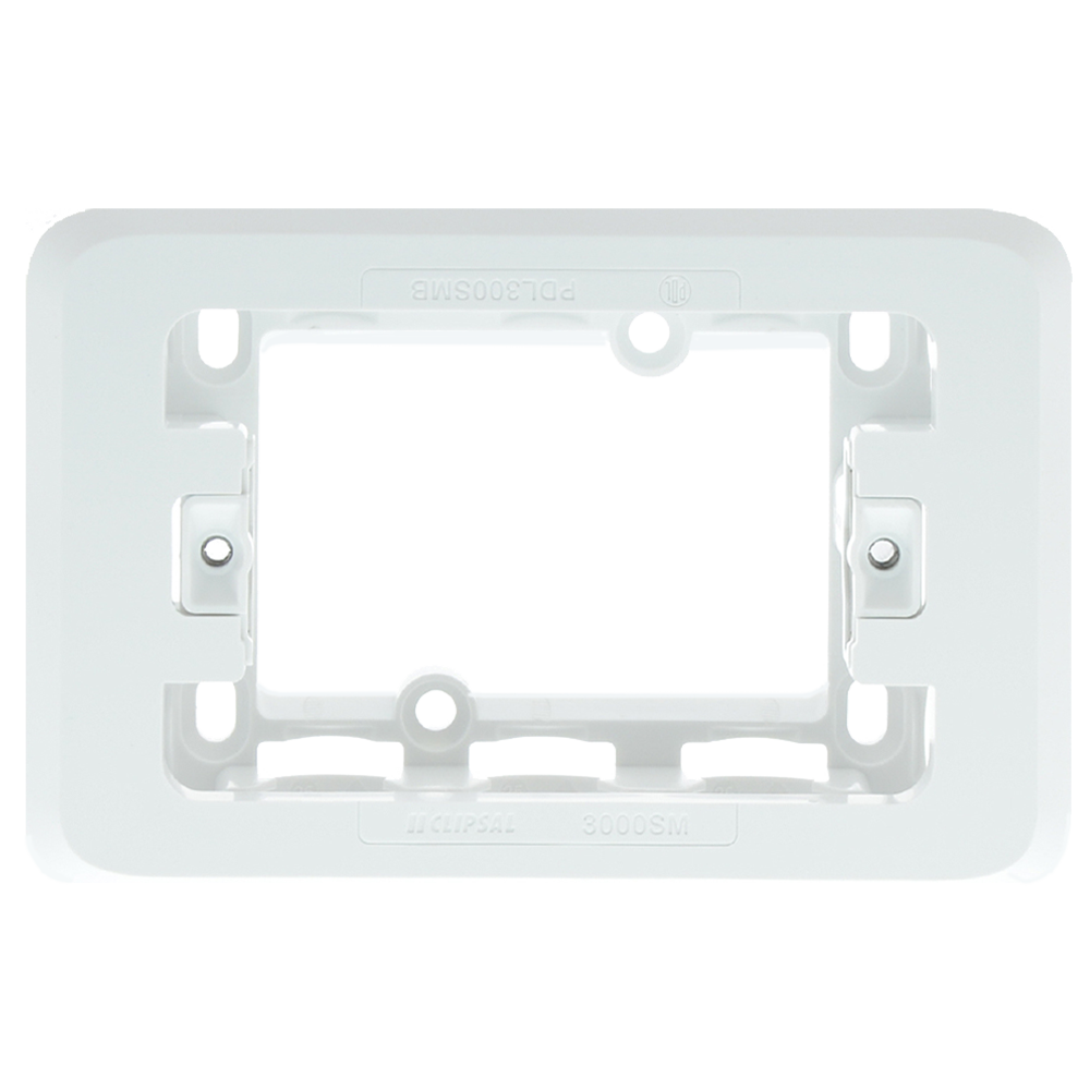 Clipsal Iconic Shallow Mounting Block 32mm Depth Vivid White - 3000SM-VW - ARCK Electrical Wholesale Supplies