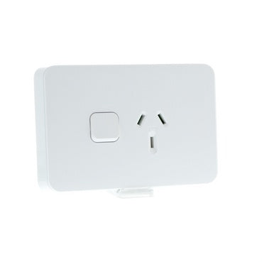 Clipsal 10 Amp ICONIC Single Switch Socket Outlet, Extra Vivid White - 3015-XW - ARCK Electrical Wholesale Supplies