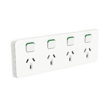 Clipsal Iconic Quad Powerpoint 10A - 3015/4-VW