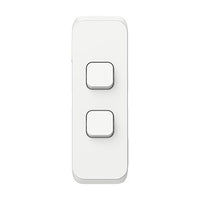 Clipsal Iconic 2 Gang Architrave Switch LED - 3042AL-VW