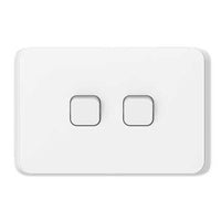 Clipsal Iconic 2 Gang Horizontal Switch 10A White - 3042HA-VW