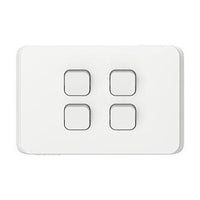 Clipsal Iconic 4 Gang Horizontal Switch 10A White - 3044HA-VW