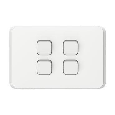 Clipsal Iconic 4 Gang Horizontal Switch 10A White - 3044HA-VW