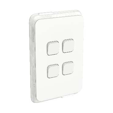 Clipsal Iconic 4 Gang Switch IP44 Vivid White - 3044V44-VW