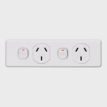 Clipsal Classic Architrave / Skirting Double Powerpoint - C2016/2-WE - ARCK Electrical Wholesale Supplies