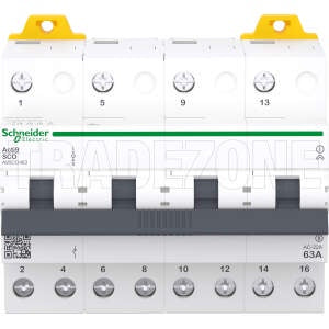 Schneider 63 Amp 4 Pole ACTI9 Changeover Switch A9SCO463