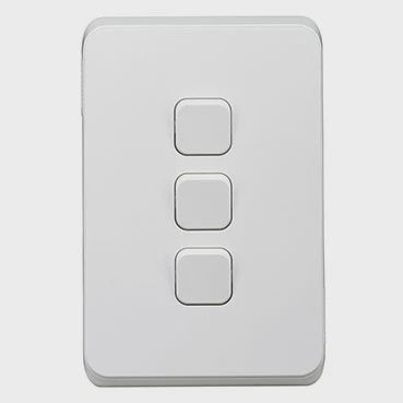 Clipsal Iconic 3 Gang Switch Grid & Skin - 3043VH-VW - ARCK Electrical Wholesale Supplies
