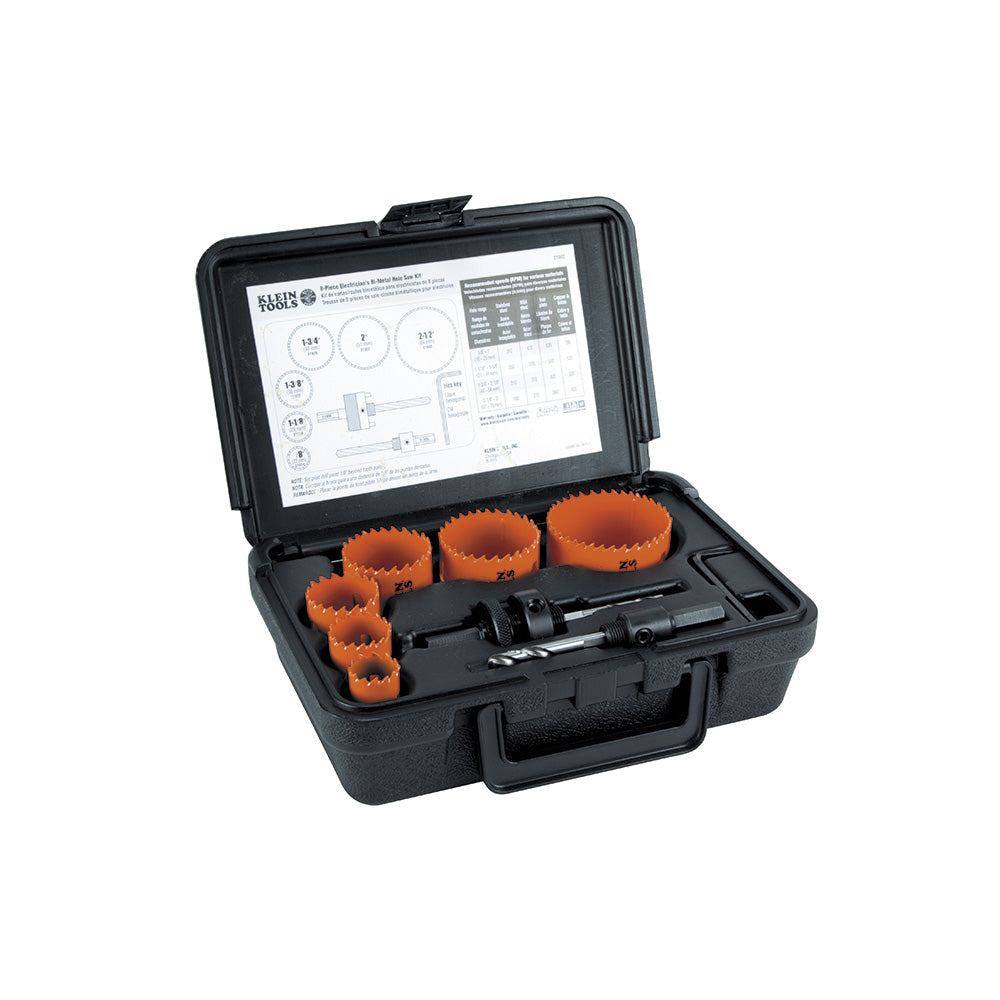 Klein Tools A-31902KITM Hole Saw Kit Small Electricians 8Pc - ARCK Electrical Wholesale Supplies