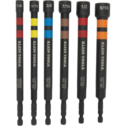 Klein Tools Hollow Magnetic Color-Coded Ratcheting Power Nut Drivers,- A-32950