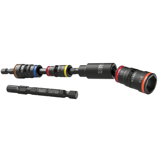 Klein Tools Impact Flip Socket Set With Swivel Adapter, 6 Piece- A-32984
