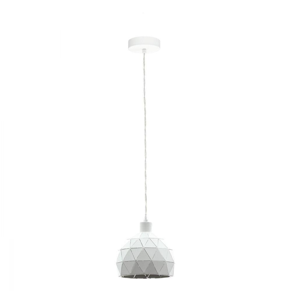 Roccaforte 1 Light Pendant White 170mm - 33344N