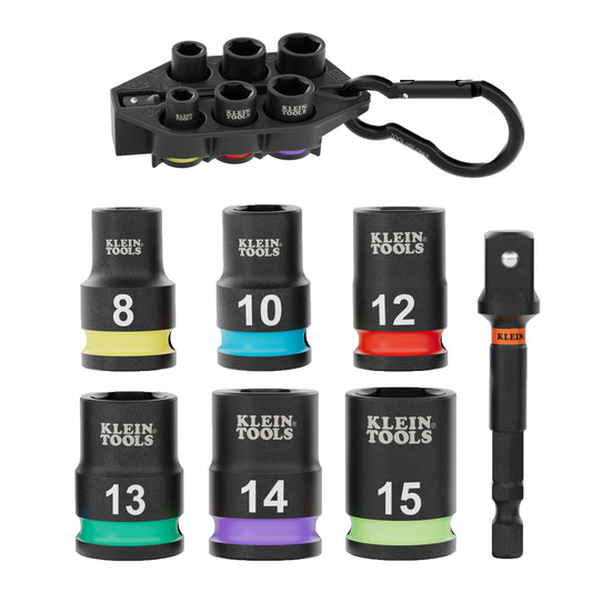 Klein Tools Grab-And-Go Impact Socket Set, Metric, 7-Piece- A-33808M