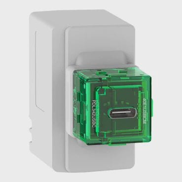 Clipsal 40 Series Single USB-C Charging Mechanism - 40E1USBCM-VW - ARCK Electrical Wholesale Supplies