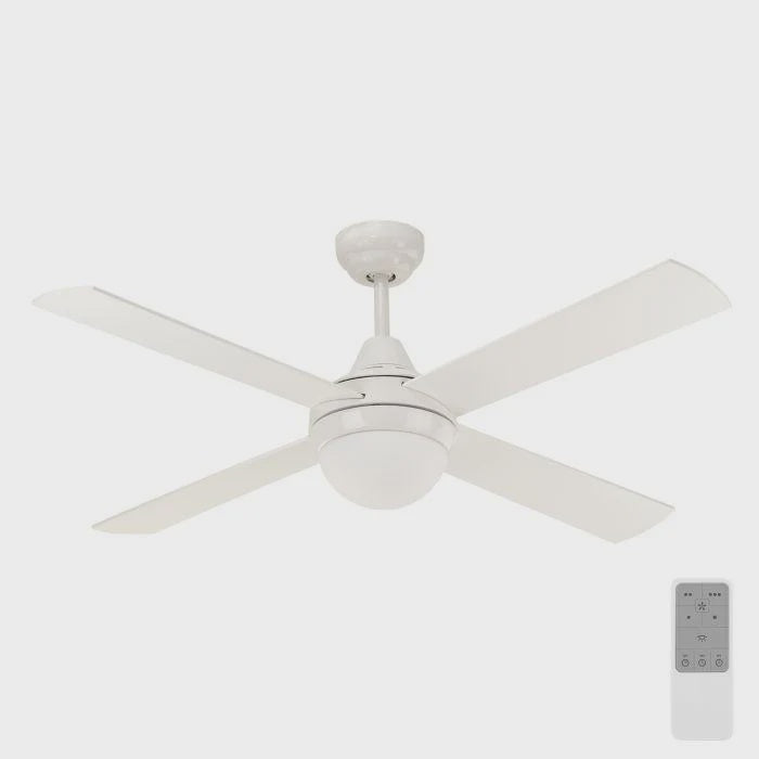 Lonsdale White Ceiling Fan with B22 Light & Remote - FC922124RWH - ARCK Electrical Wholesale Supplies