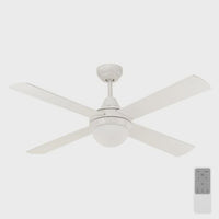 Lonsdale White Ceiling Fan with B22 Light & Remote - FC922124RWH