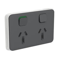 Clipsal Iconic Double Powerpoint Skin Anthracite (Skin Only) - 3025C-AN