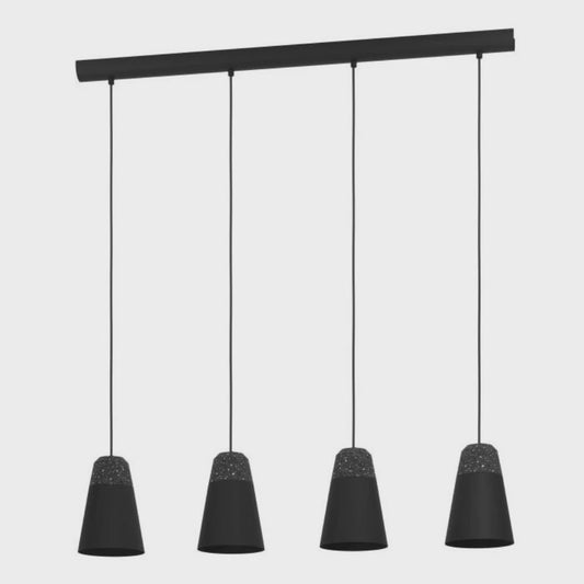 Canterras Pendant 4 Lights Black Steel Grey / White Terrazzo - 99545N - ARCK Electrical Wholesale Supplies