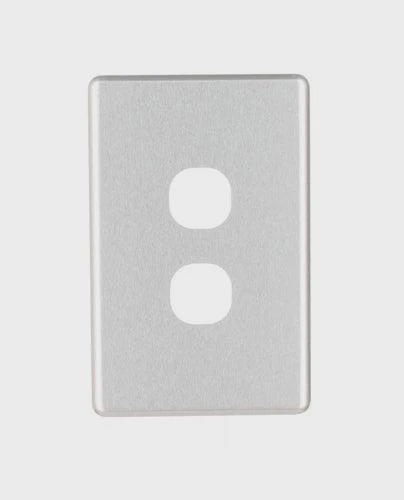 NLS 2 GANG SWITCH BRUSHED ALUMINIUM COVER ONLY ' CLASSIC' STYLE ' - 30562NLS - ARCK Electrical Wholesale Supplies