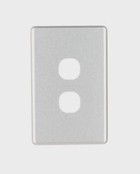 NLS 2 GANG SWITCH BRUSHED ALUMINIUM COVER ONLY ' CLASSIC' STYLE ' - 30562NLS