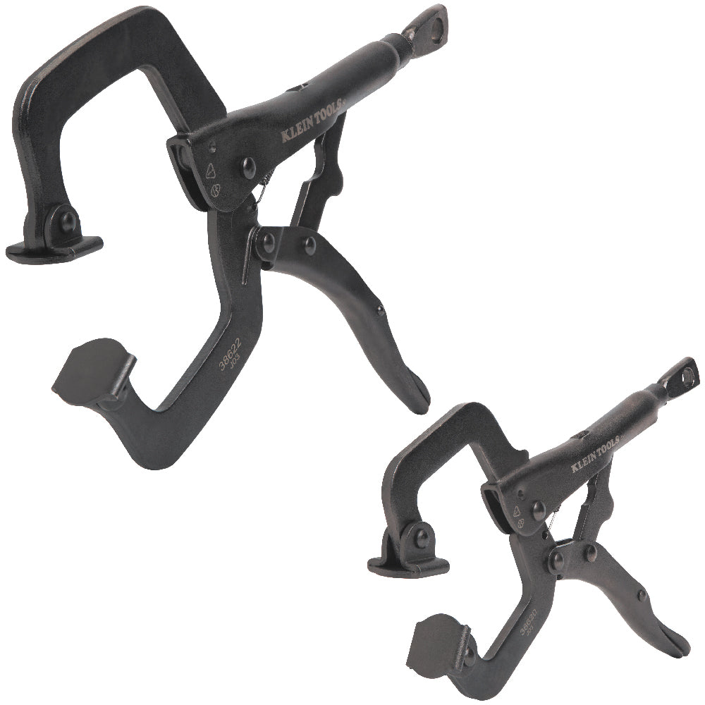 Klein Tools C-Clamp Locking Pliers with Swivel Jaws Set, 6- and 11-Inch,- A-38662