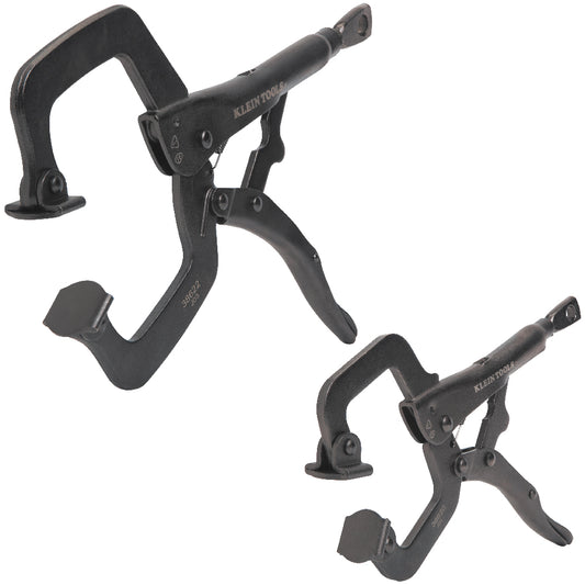 Klein Tools C-Clamp Locking Pliers with Swivel Jaws Set, 6- and 11-Inch,- A-38662