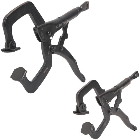 Klein Tools C-Clamp Locking Pliers with Swivel Jaws Set, 6- and 11-Inch,- A-38662