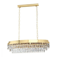 Valparaiso 10 Light Pendant Gold Coloured & Crystal - 39462