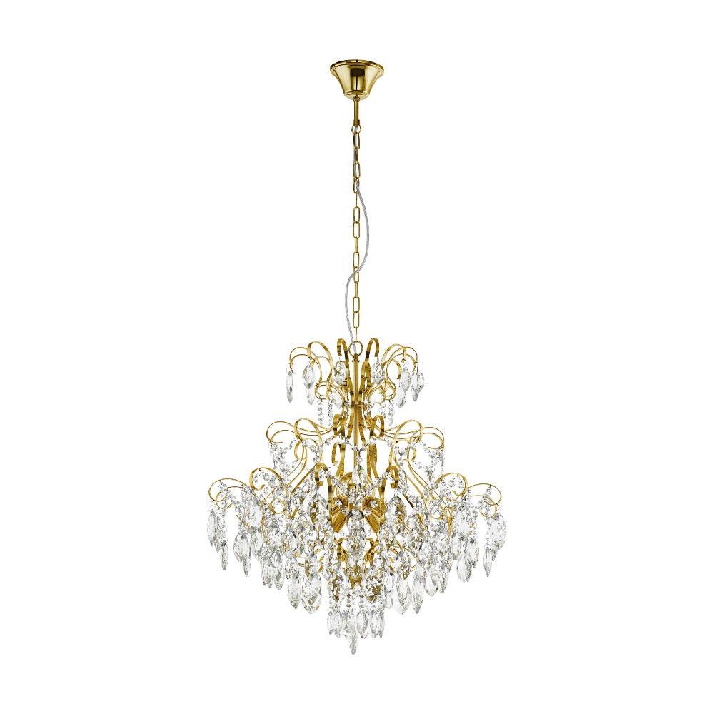 Fenoullet 5 Light Crystal Pendant Brass - 39605