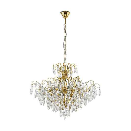 Fenoullet 9 Light Crystal Pendant Brass - 39606 - ARCK Electrical Wholesale Supplies