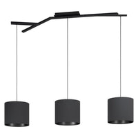 Balnario 3 Light Pendant Black Steel - 39886N